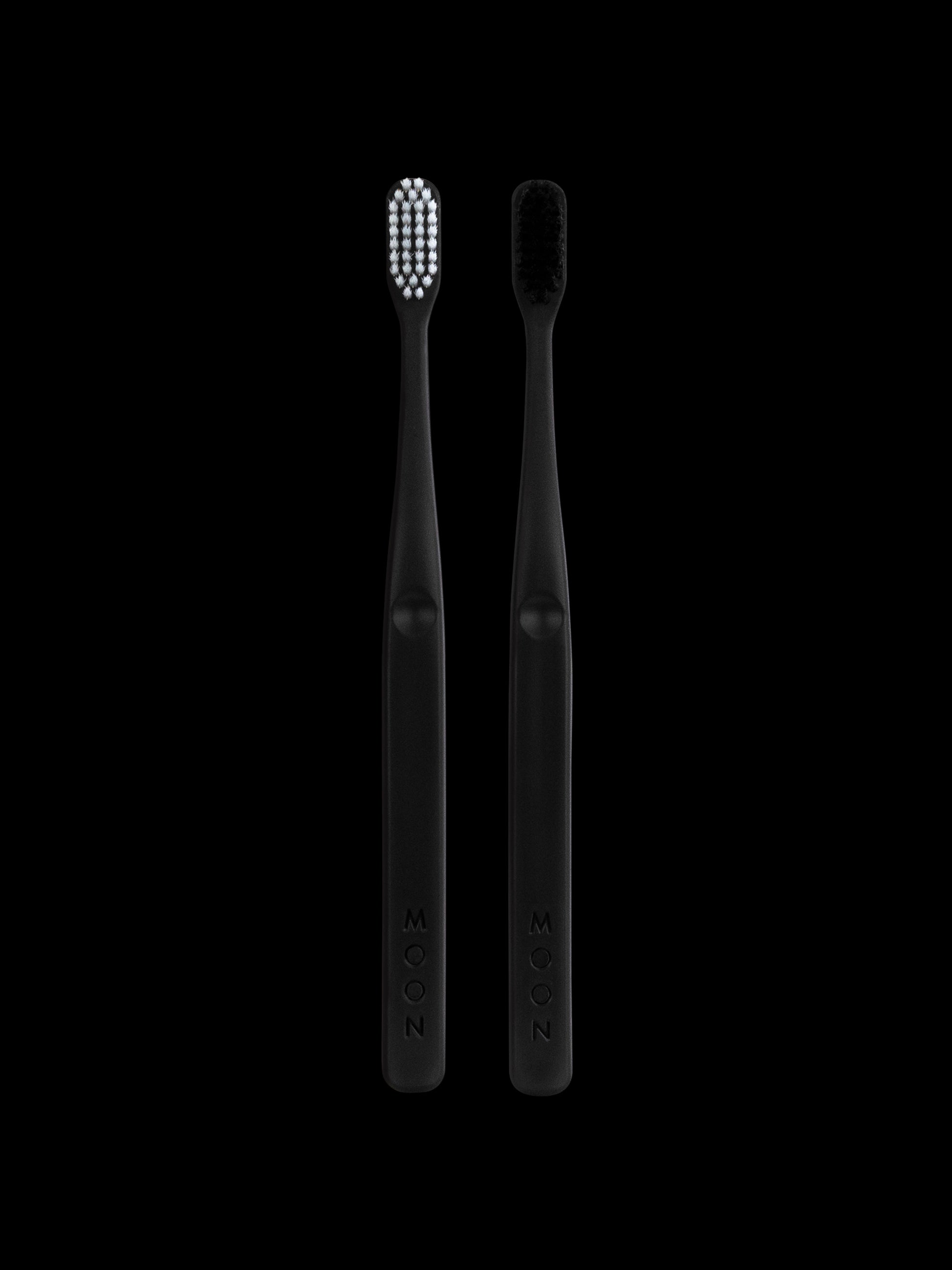 2 pack black toothbrushes soft bristle