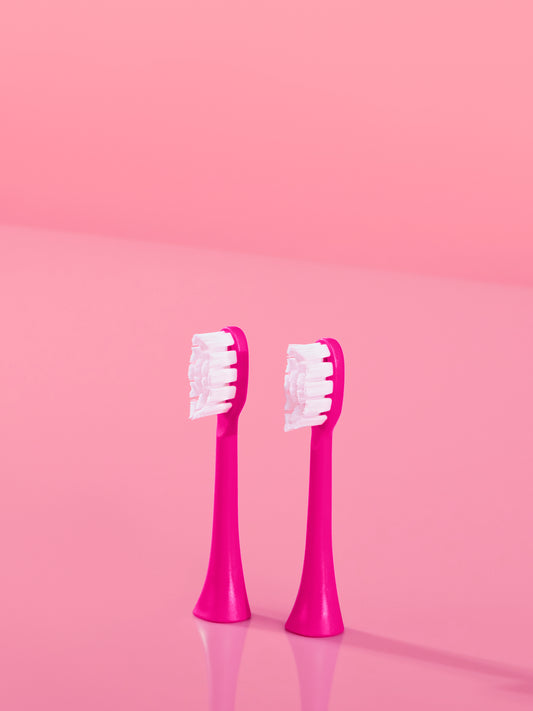 2 pack pink toothbrush heads