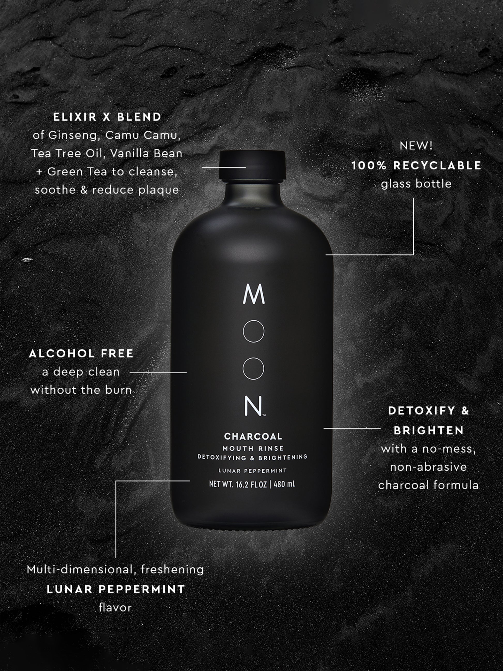 carcoal teeth whitening moon mouthwash