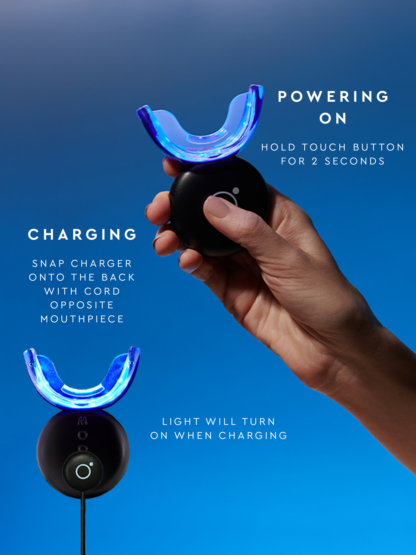 led teeth whitener instructions