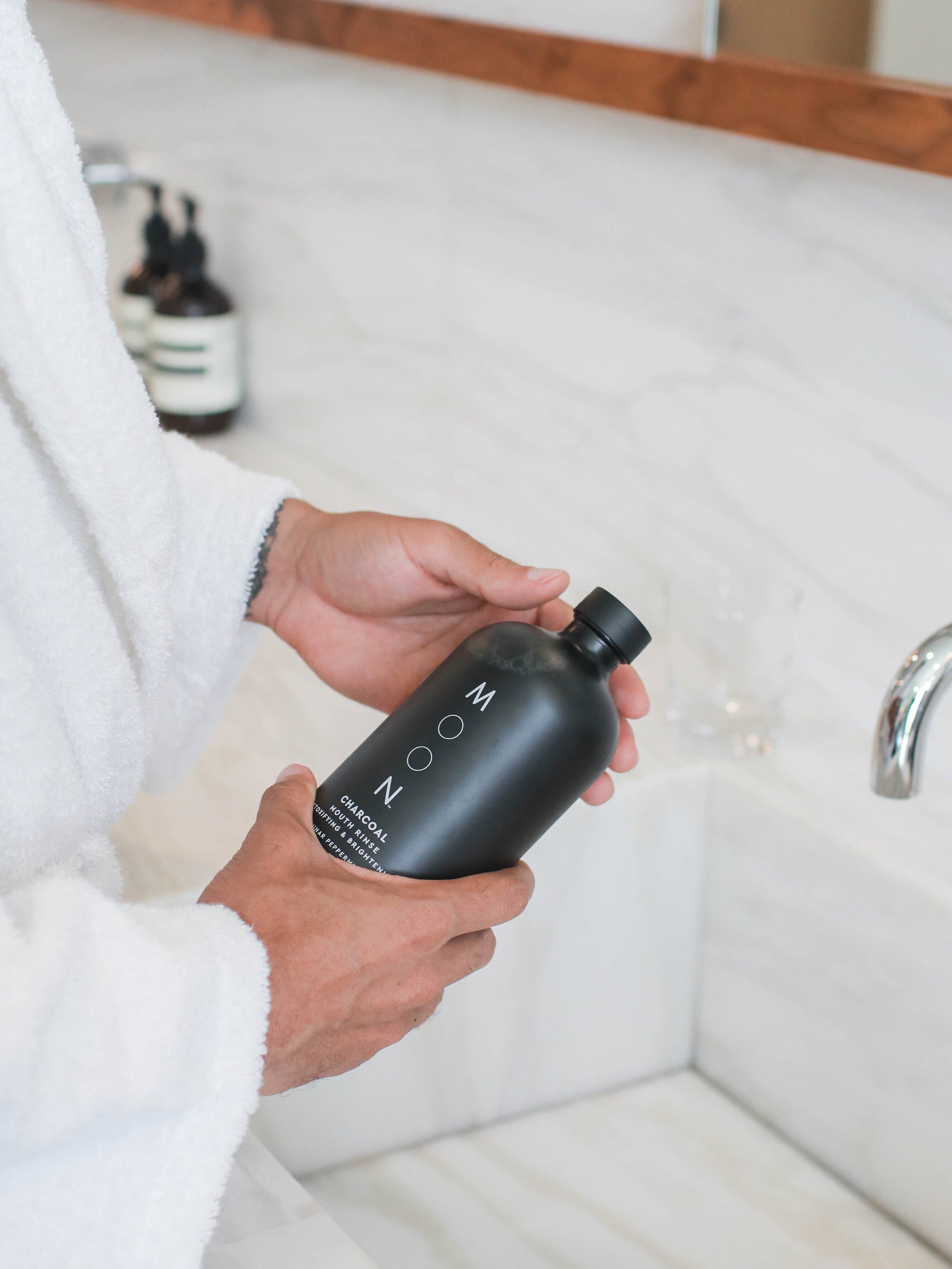 moon charcoal teeth whitening mouthwash