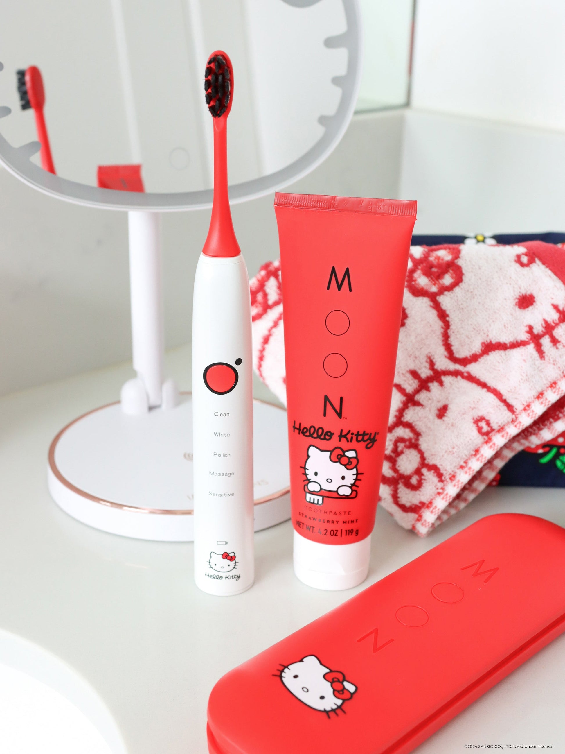 hello kitty moon toothbrush toothpaste