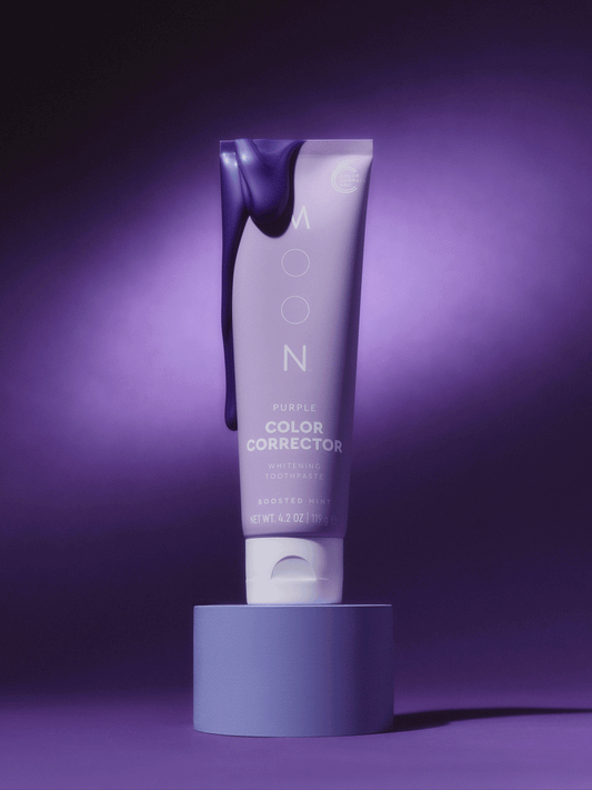 purple toothpaste teeth whitening by moon oral care