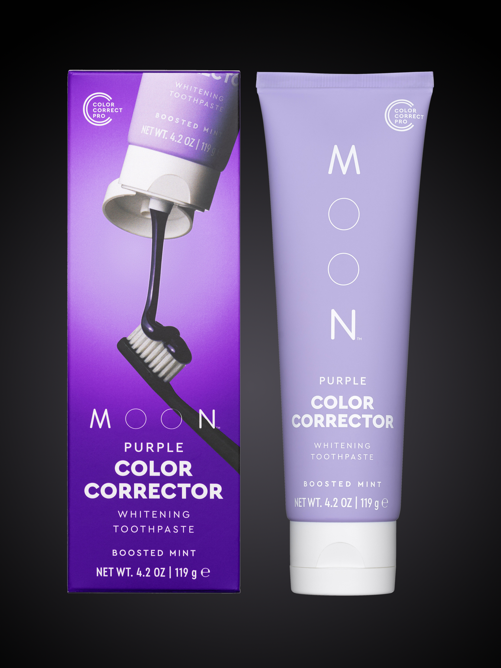 MOON Purple Color Corrector Toothpaste for Teeth Whitening – Moon Oral Care