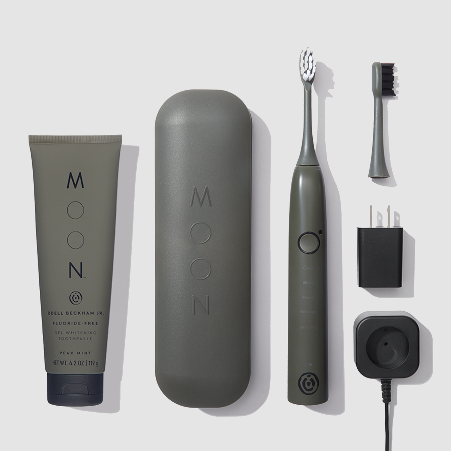 MOON x OBJ Elevated Collection, Sonic Electric Toothbrush and Peak Mint Gel  Whitening Toothpaste for Adults to Clean, Whiten, Massage, and Polish